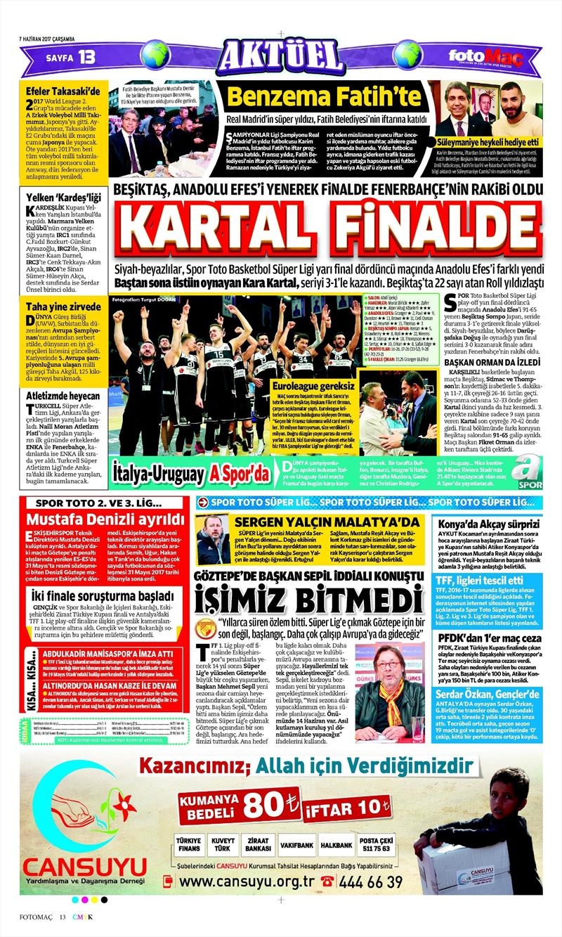 07 Haziran 2017 | Gazetelerin Beşiktaş Manşetleri - Görsel 6