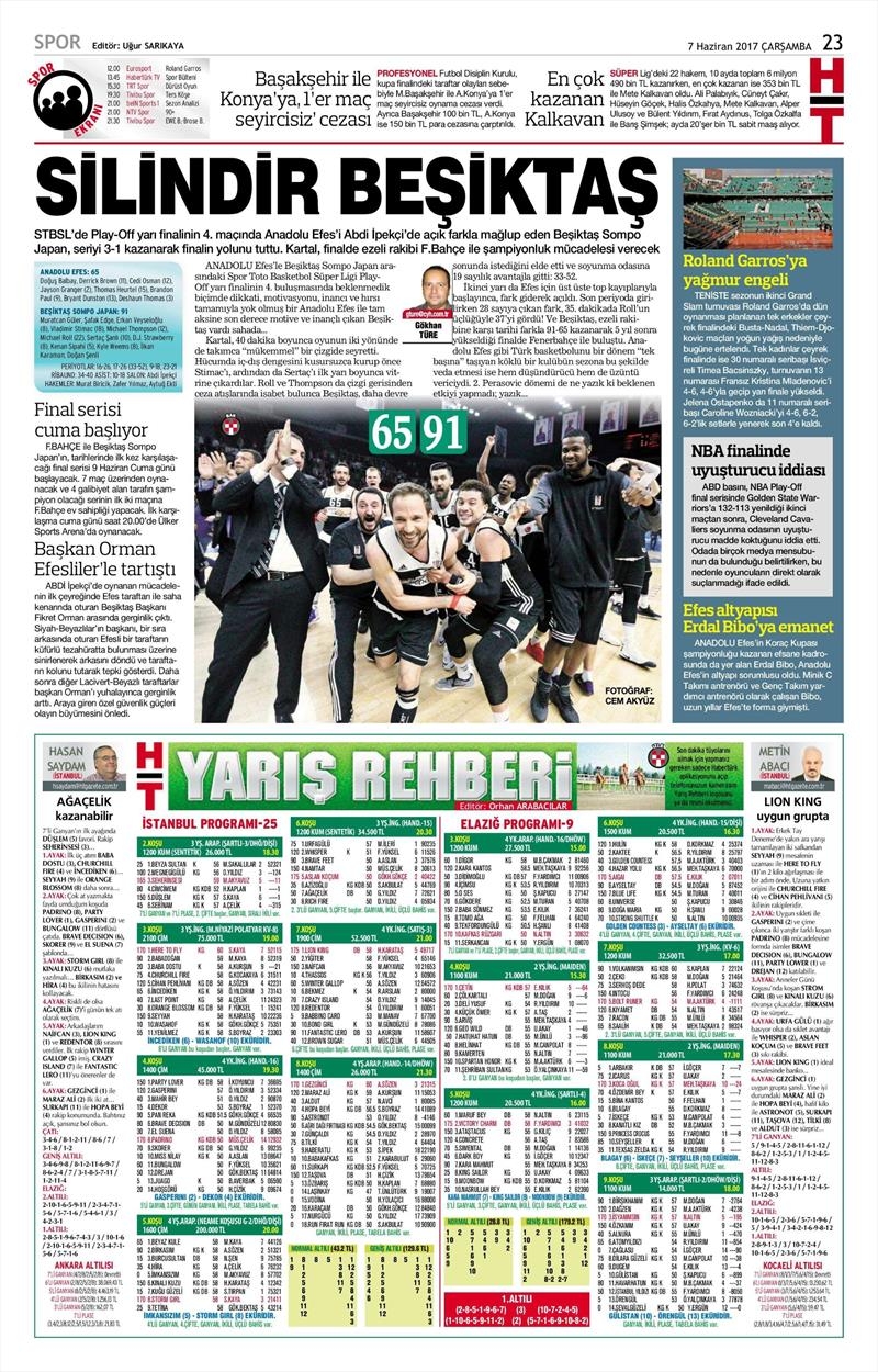 07 Haziran 2017 | Gazetelerin Beşiktaş Manşetleri - Görsel 8