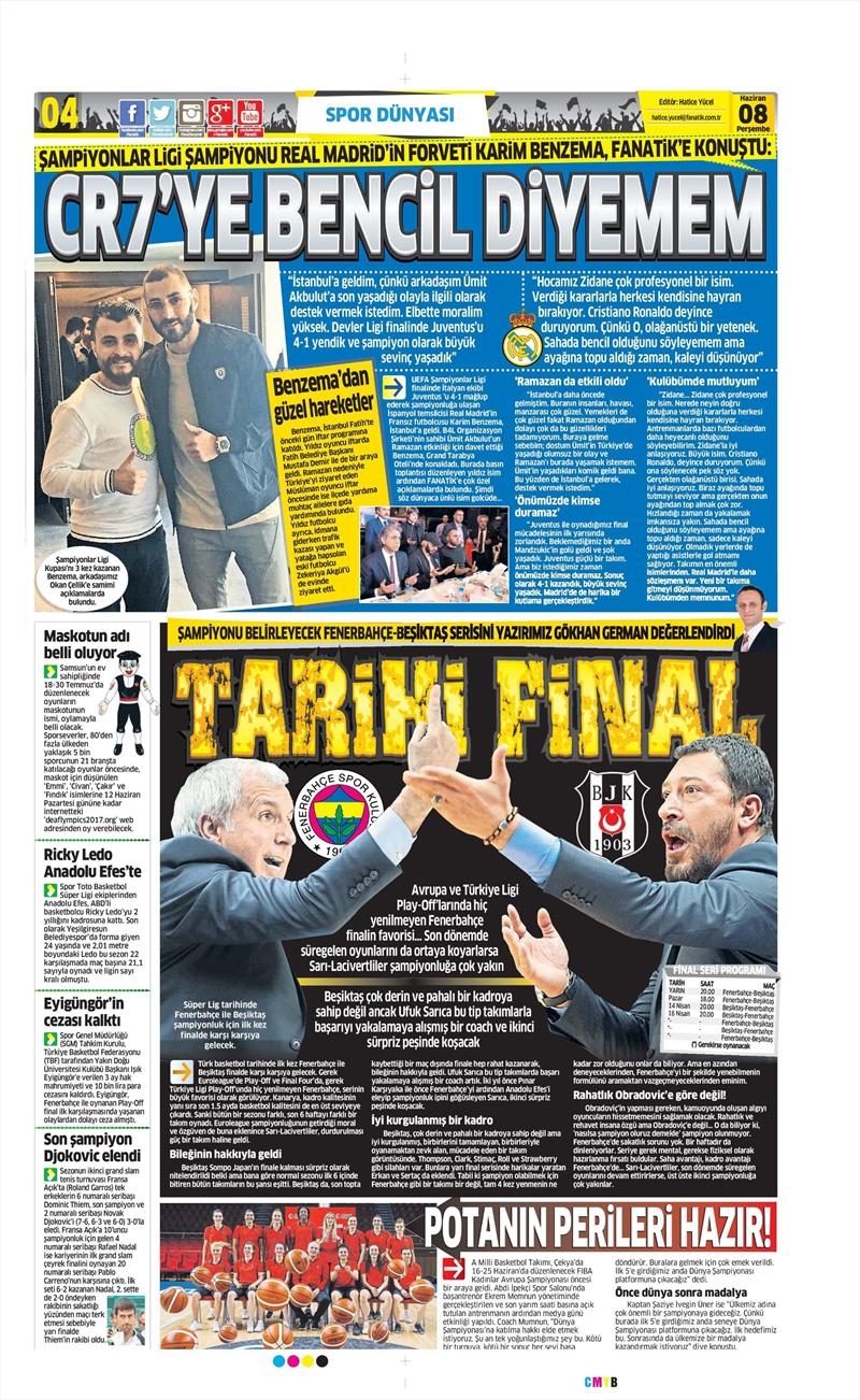 08 Haziran 2017 | Gazetelerin Beşiktaş Manşetleri - Görsel 3