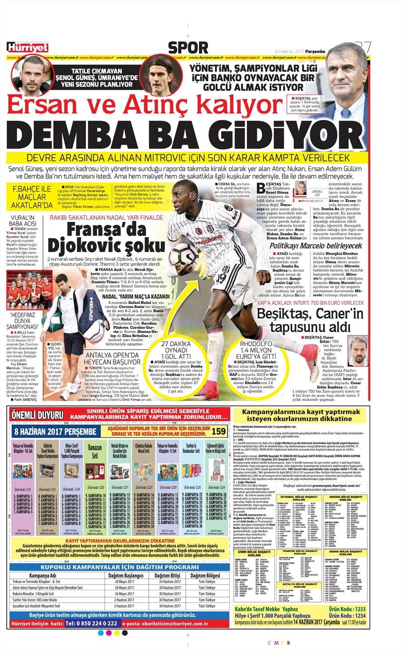 08 Haziran 2017 | Gazetelerin Beşiktaş Manşetleri - Görsel 8