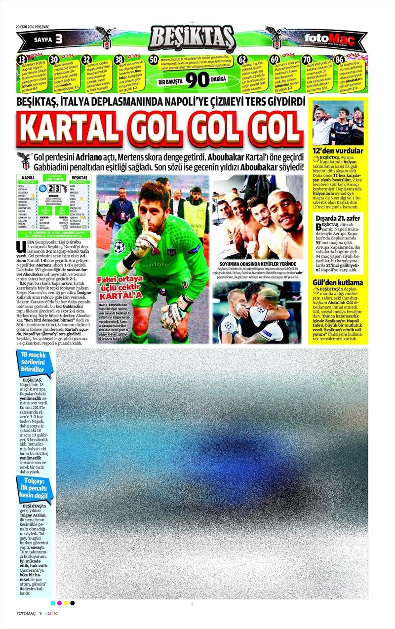 20 Ekim 016 | Gazetelerin Beşiktaş Sayfaları - Görsel 11