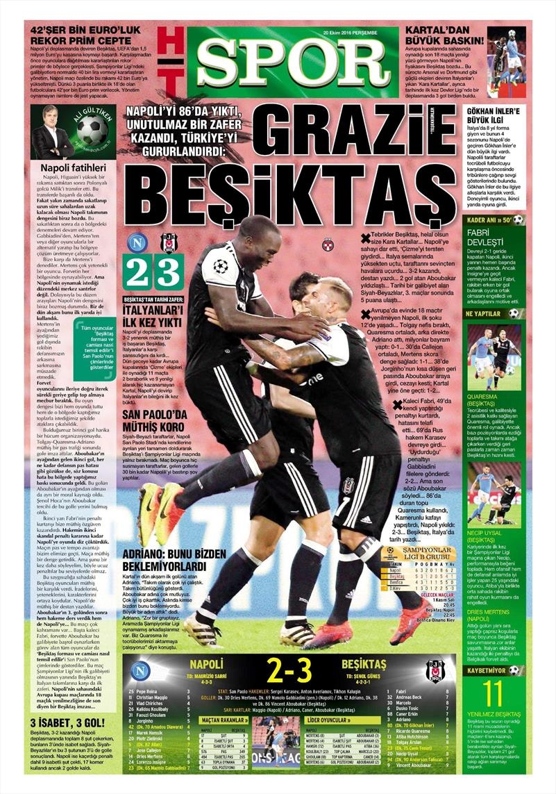 20 Ekim 016 | Gazetelerin Beşiktaş Sayfaları - Görsel 13