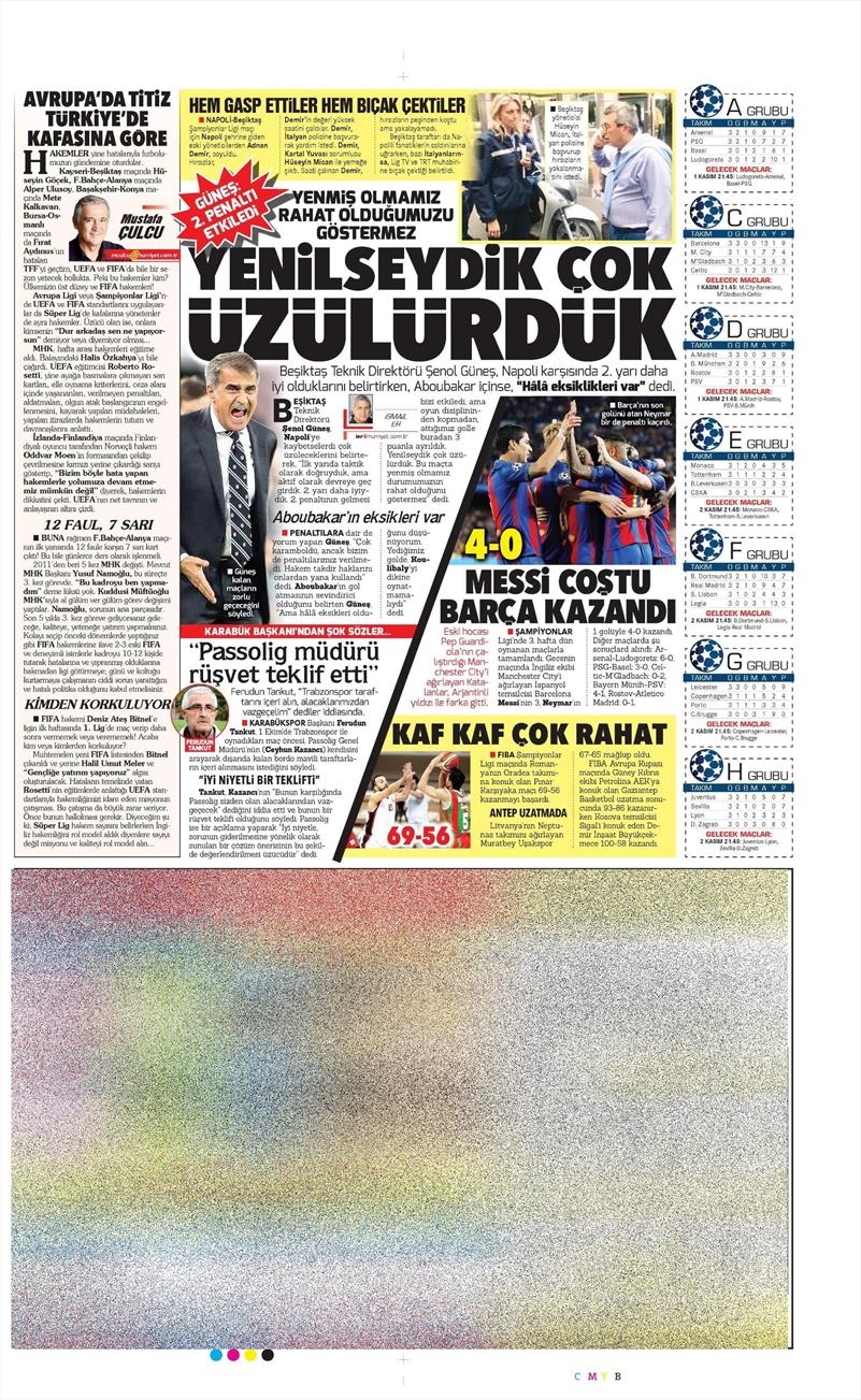 20 Ekim 016 | Gazetelerin Beşiktaş Sayfaları - Görsel 16