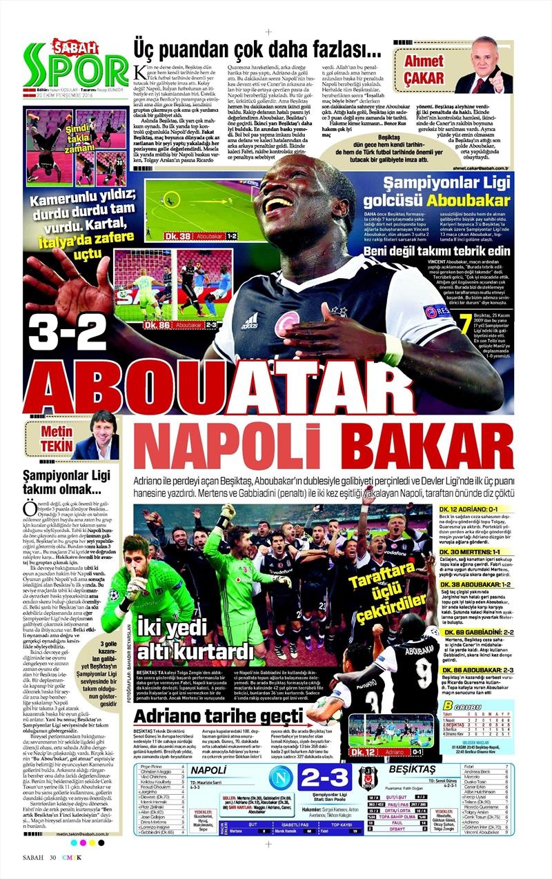 20 Ekim 016 | Gazetelerin Beşiktaş Sayfaları - Görsel 21