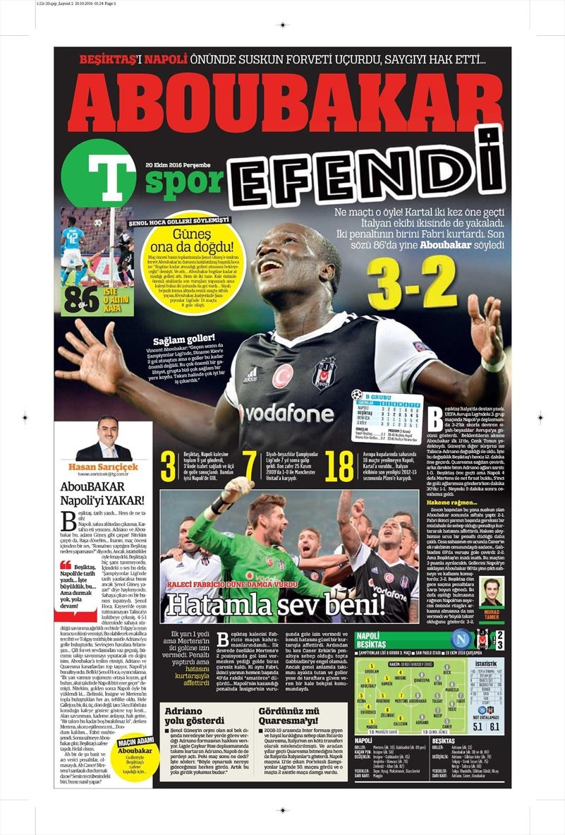 20 Ekim 016 | Gazetelerin Beşiktaş Sayfaları - Görsel 28
