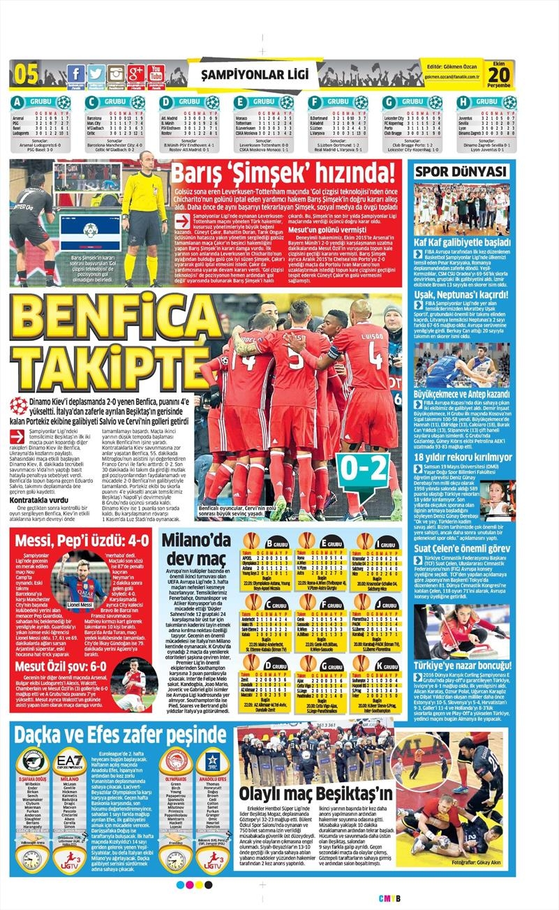 20 Ekim 016 | Gazetelerin Beşiktaş Sayfaları - Görsel 8