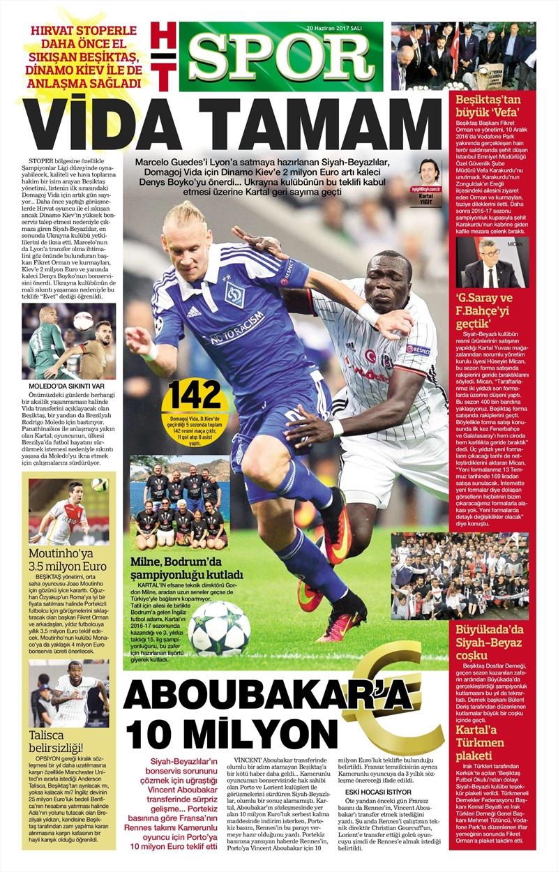 20 Haziran 2017 | Gazetlerin Beşiktaş Manşetleri - Görsel 10