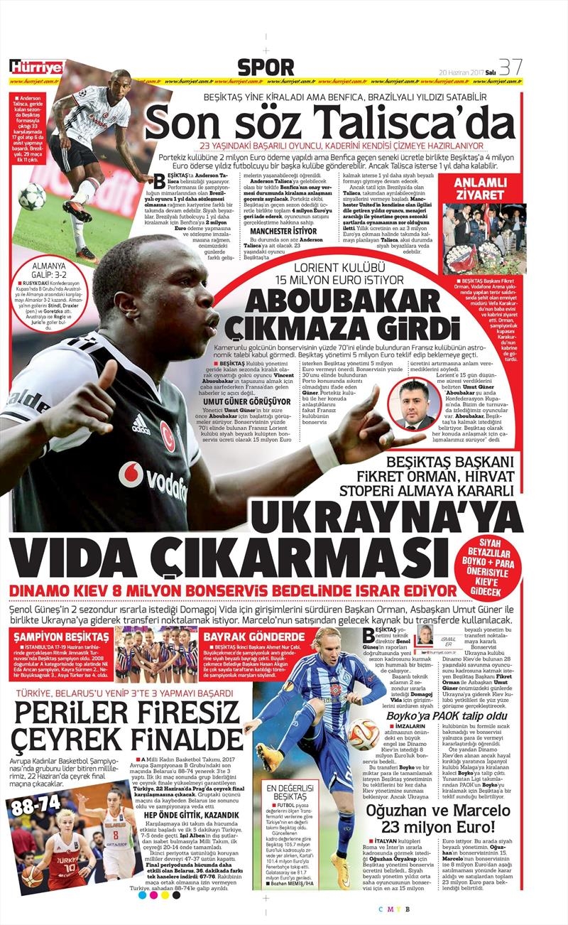 20 Haziran 2017 | Gazetlerin Beşiktaş Manşetleri - Görsel 4