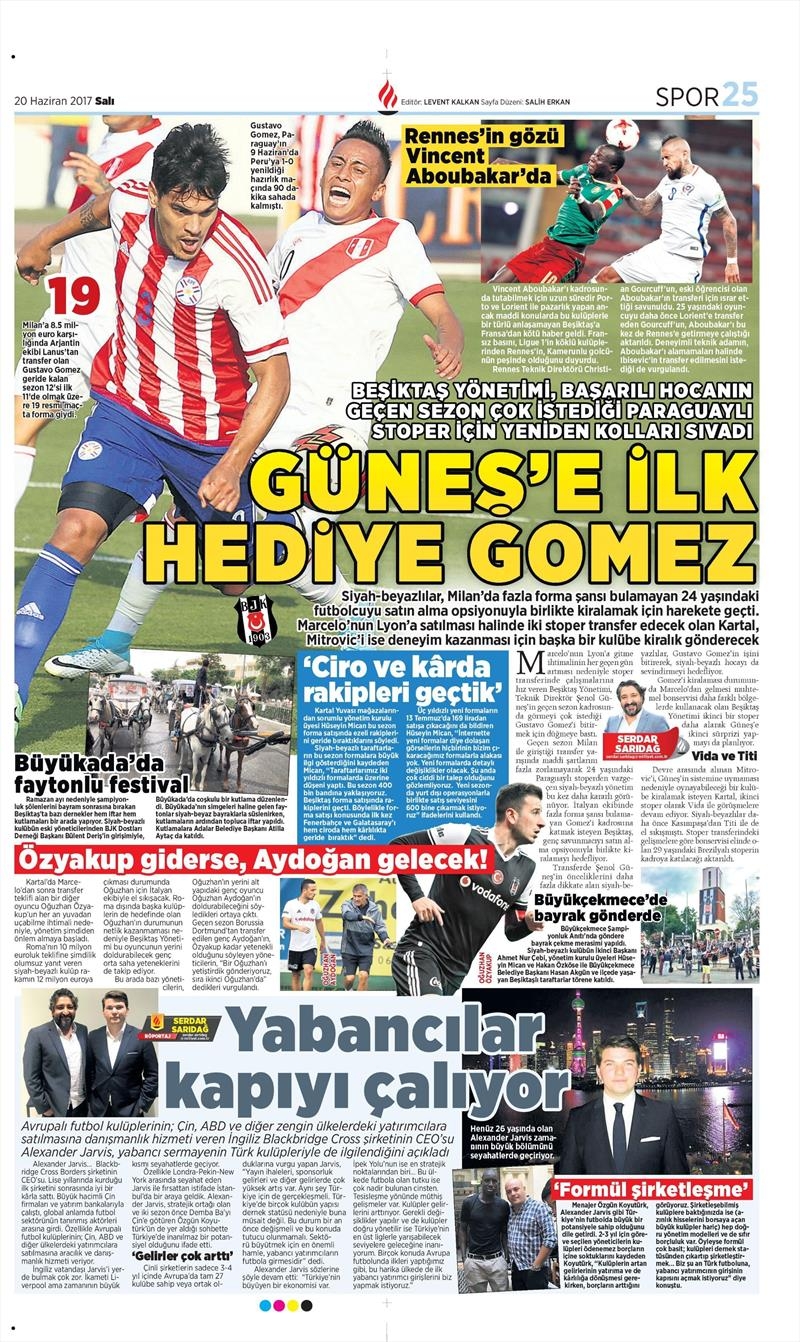 20 Haziran 2017 | Gazetlerin Beşiktaş Manşetleri - Görsel 5