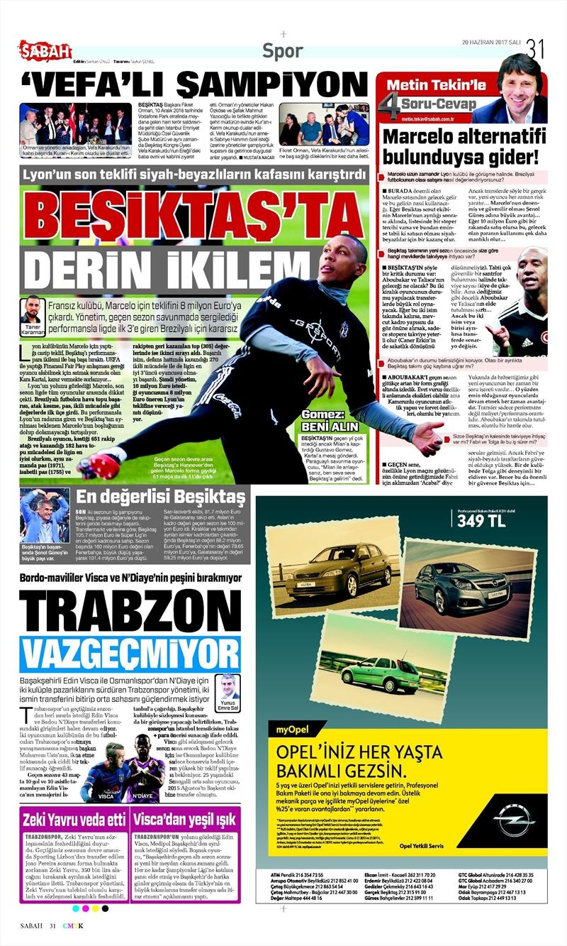 20 Haziran 2017 | Gazetlerin Beşiktaş Manşetleri - Görsel 6