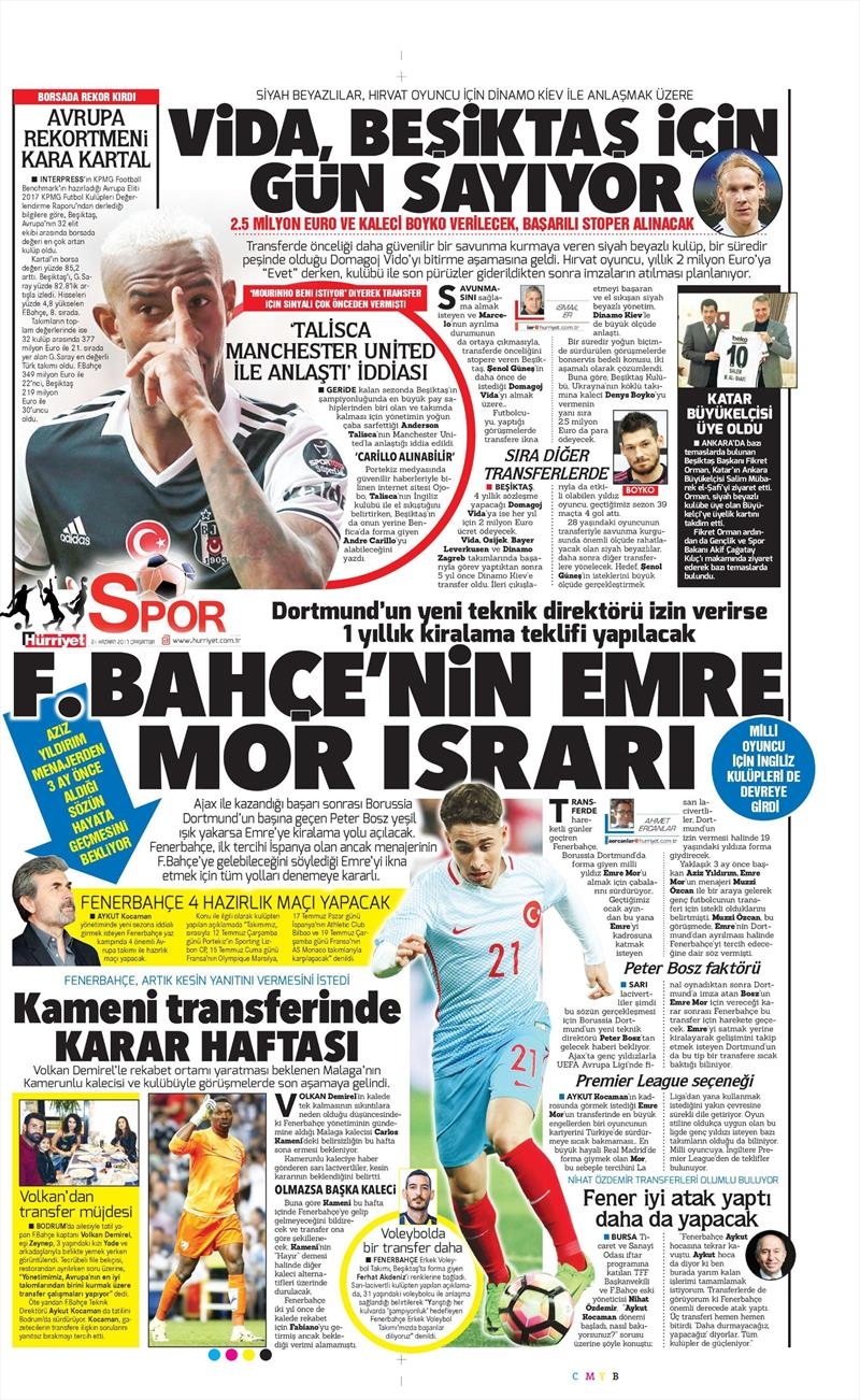 21 Haziran 2017 | Gazetelerin Beşiktaş Manşetleri - Görsel 8