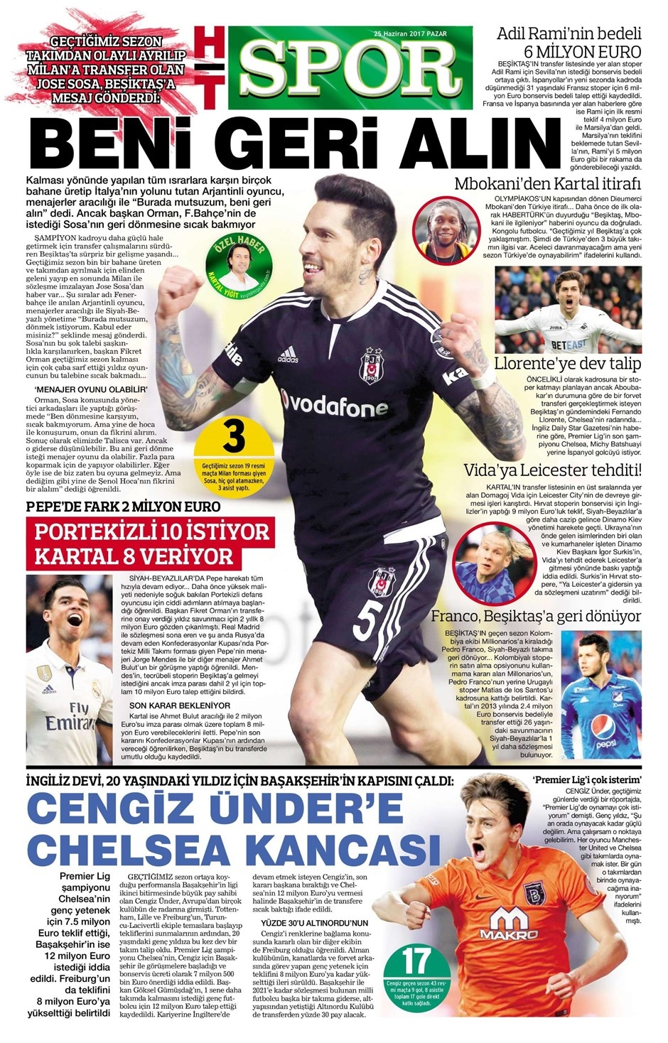 25 Haziran 2017 | Gazetelerin Beşiktaş Manşetleri - Görsel 2