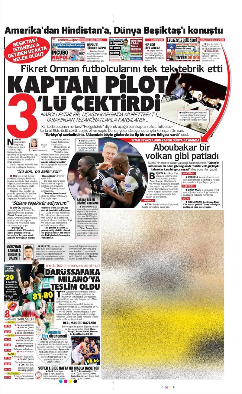 21 Ekim 2016 | Gazetelerin Beşiktaş Sayfaları - Görsel 10