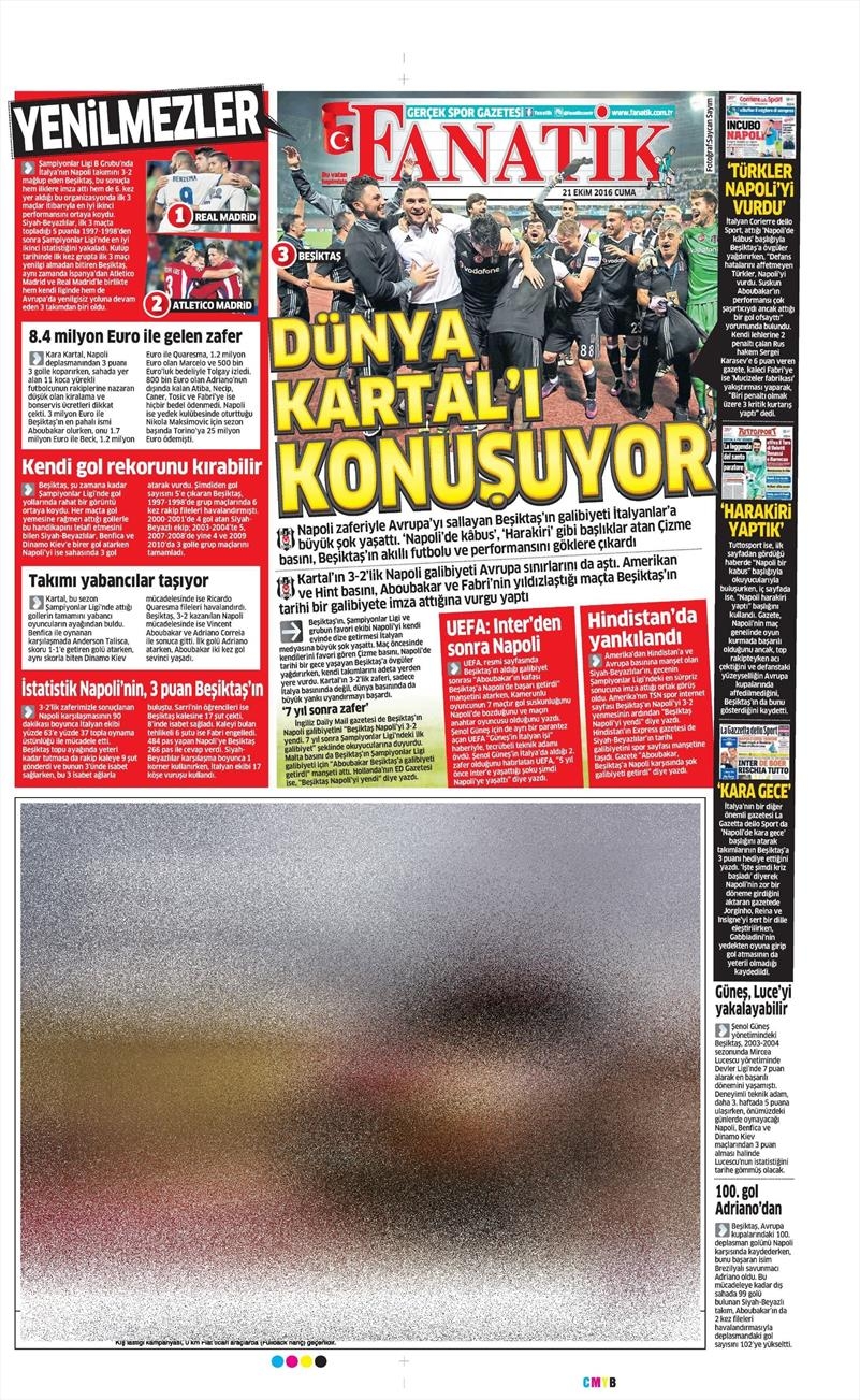 21 Ekim 2016 | Gazetelerin Beşiktaş Sayfaları - Görsel 14