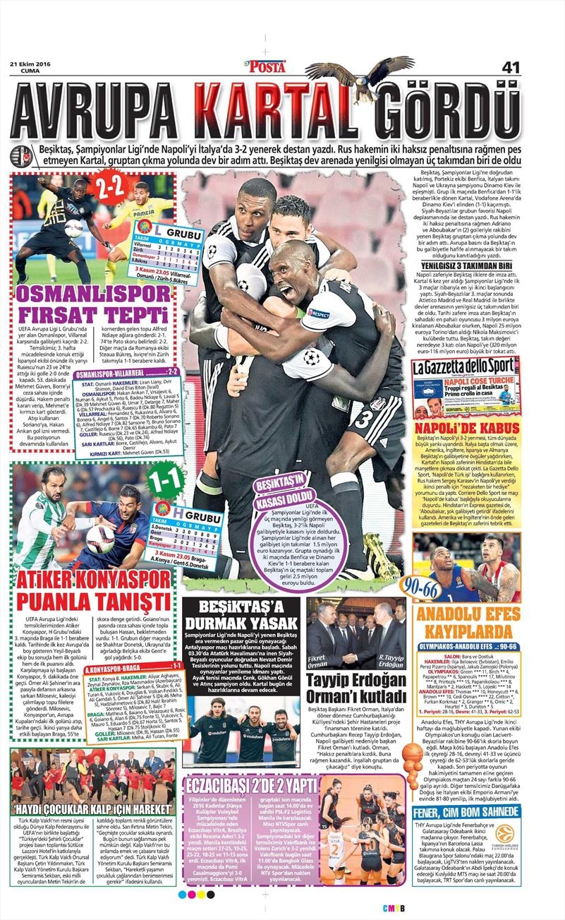 21 Ekim 2016 | Gazetelerin Beşiktaş Sayfaları - Görsel 8