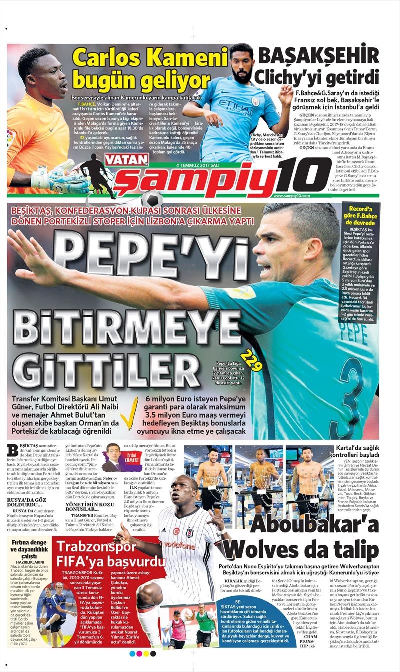 04 Temmuz 2017 | Gazetelerin Beşiktaş Manşetleri - Görsel 15