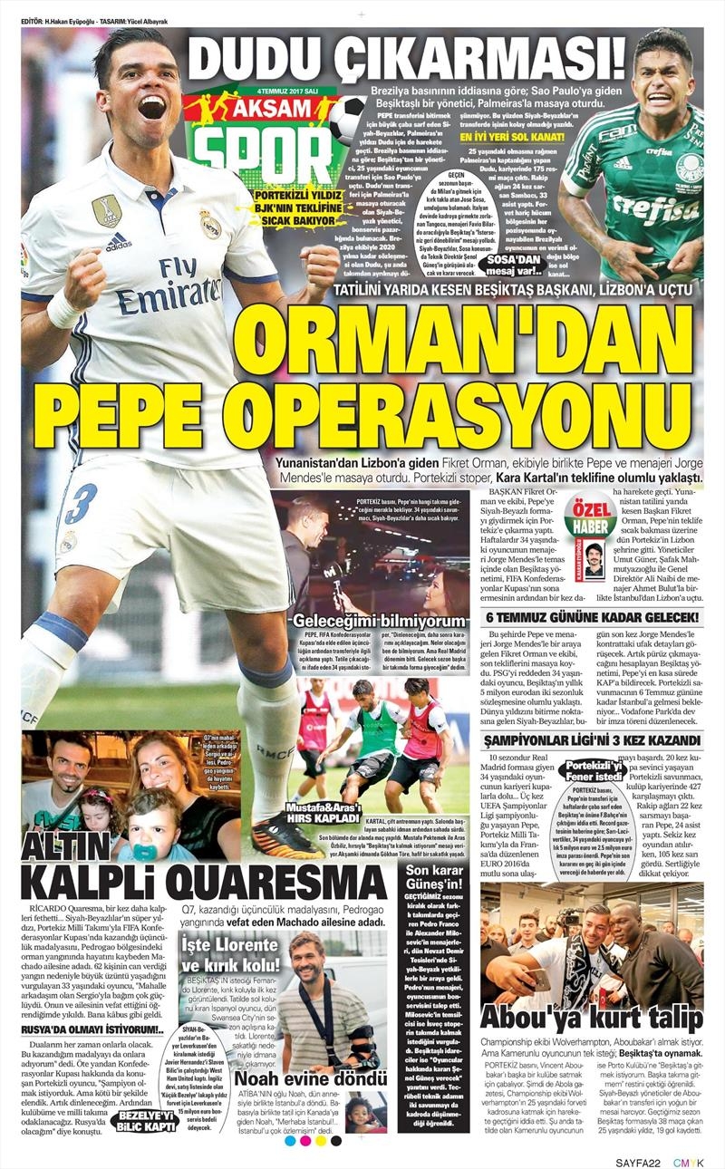 04 Temmuz 2017 | Gazetelerin Beşiktaş Manşetleri - Görsel 2