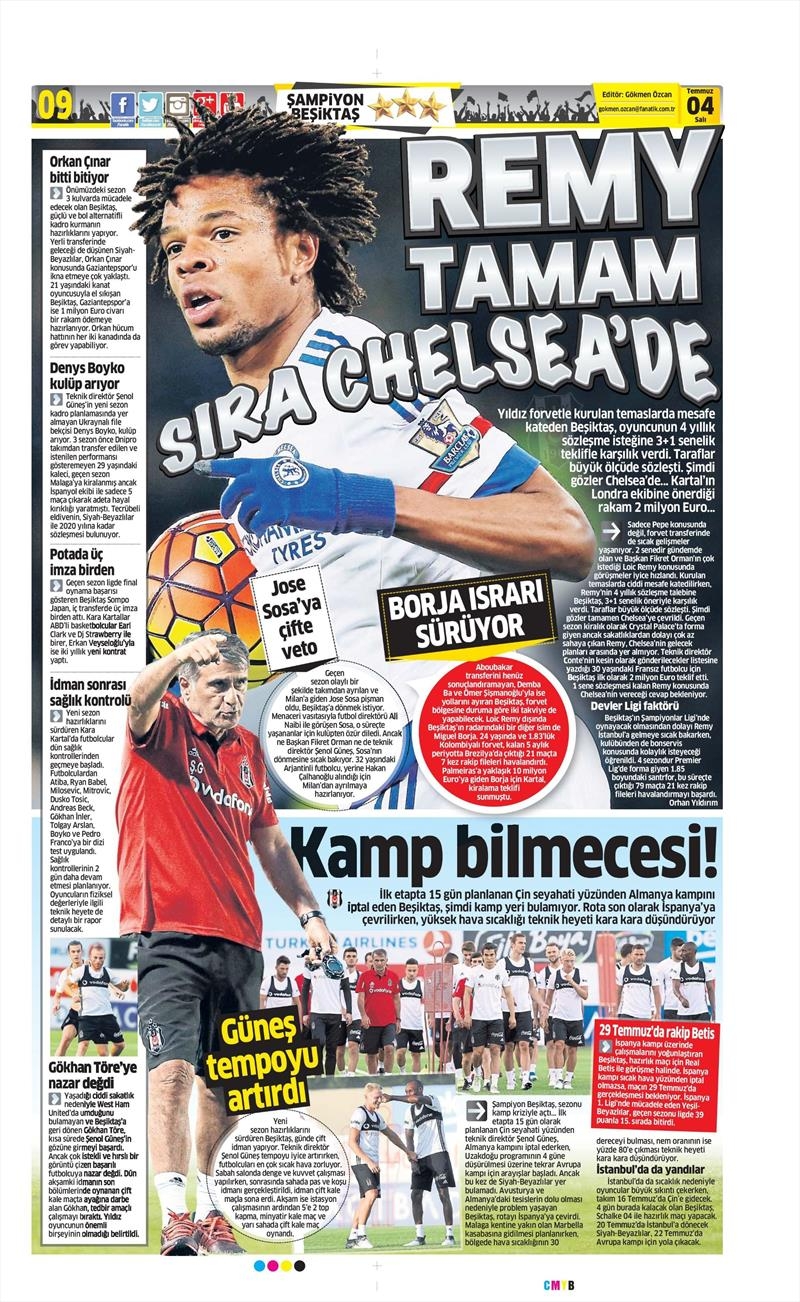 04 Temmuz 2017 | Gazetelerin Beşiktaş Manşetleri - Görsel 6