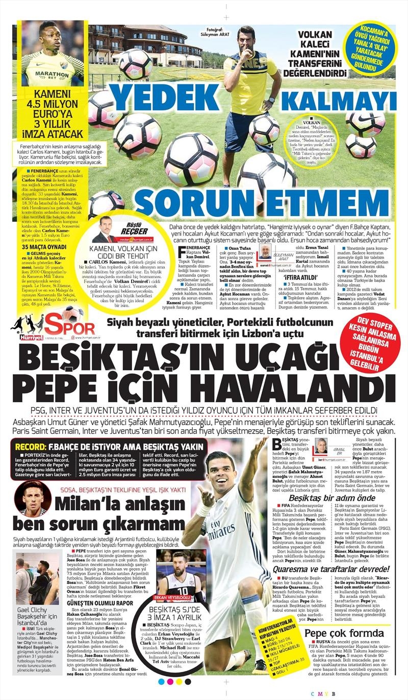 04 Temmuz 2017 | Gazetelerin Beşiktaş Manşetleri - Görsel 9