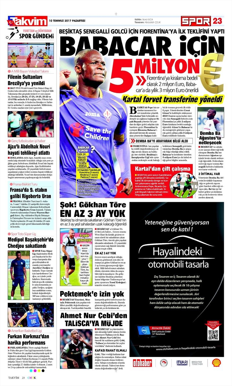 10 Temmuz 2017 | İşte Gazetelerin Beşiktaş Manşetleri - Görsel 11