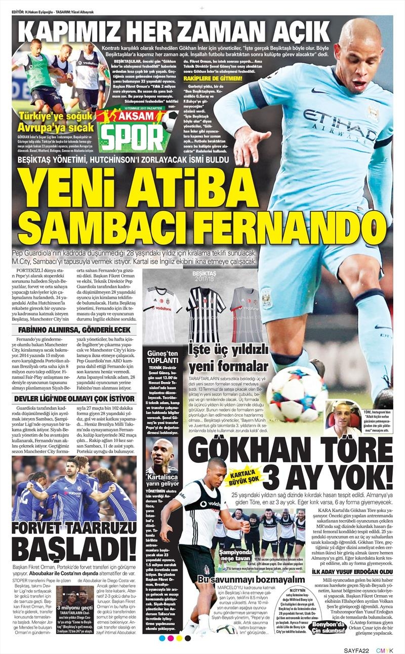 10 Temmuz 2017 | İşte Gazetelerin Beşiktaş Manşetleri - Görsel 7