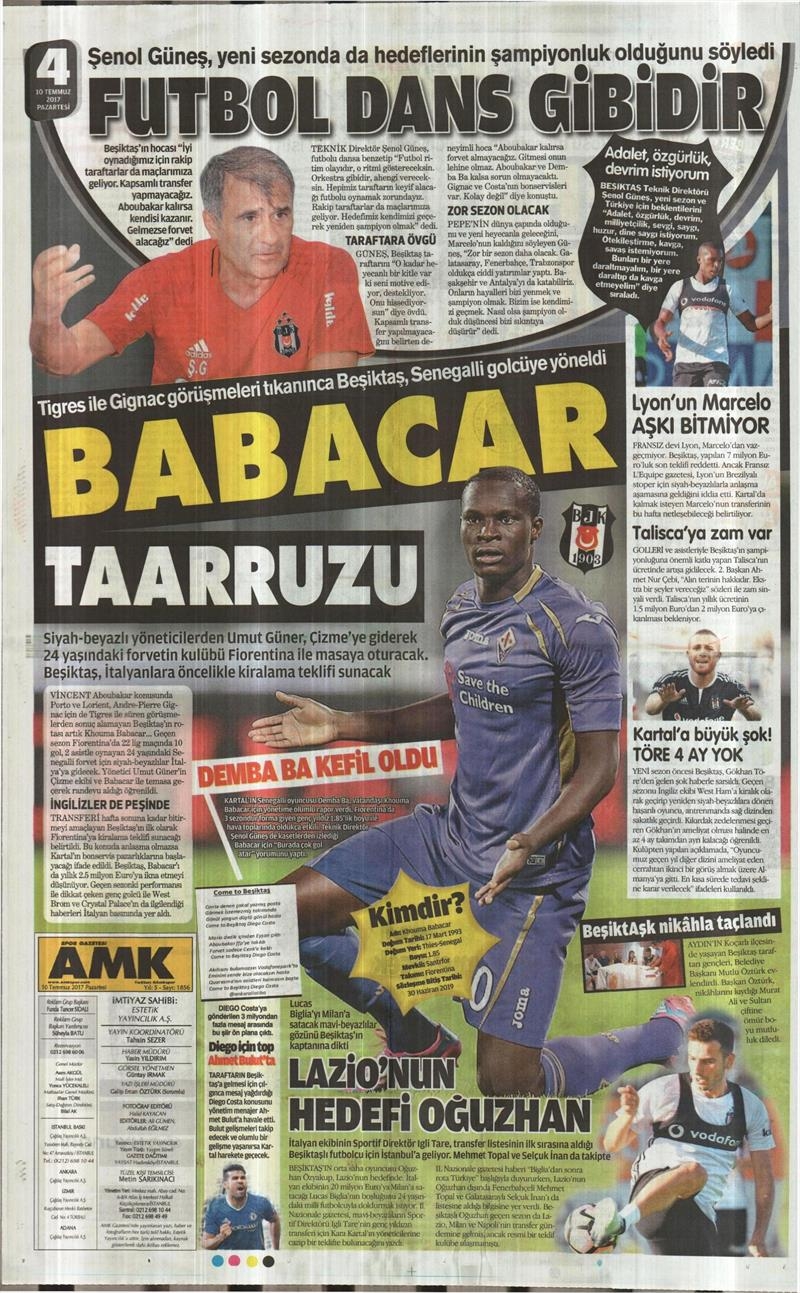 10 Temmuz 2017 | İşte Gazetelerin Beşiktaş Manşetleri - Görsel 8