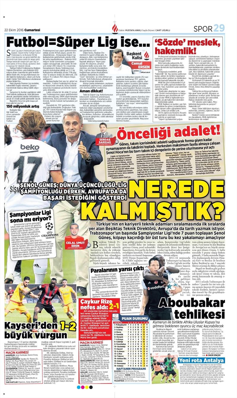 22 Ekim 2016 | Gazetelerin Beşiktaş manşetleri - Görsel 8