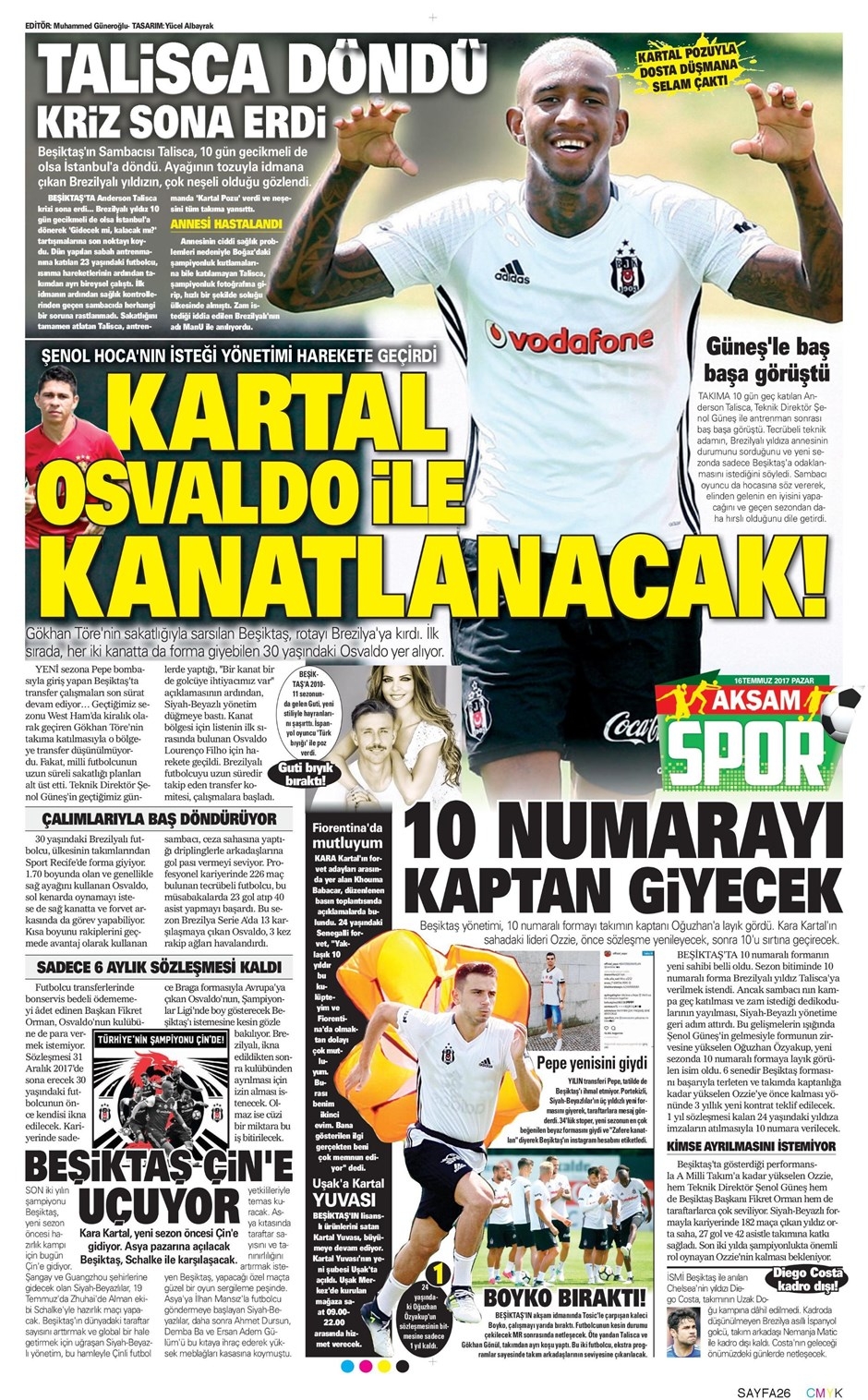 16 Temmuz 2017 | İşte gazetelerin Beşiktaş manşetleri - Görsel 5