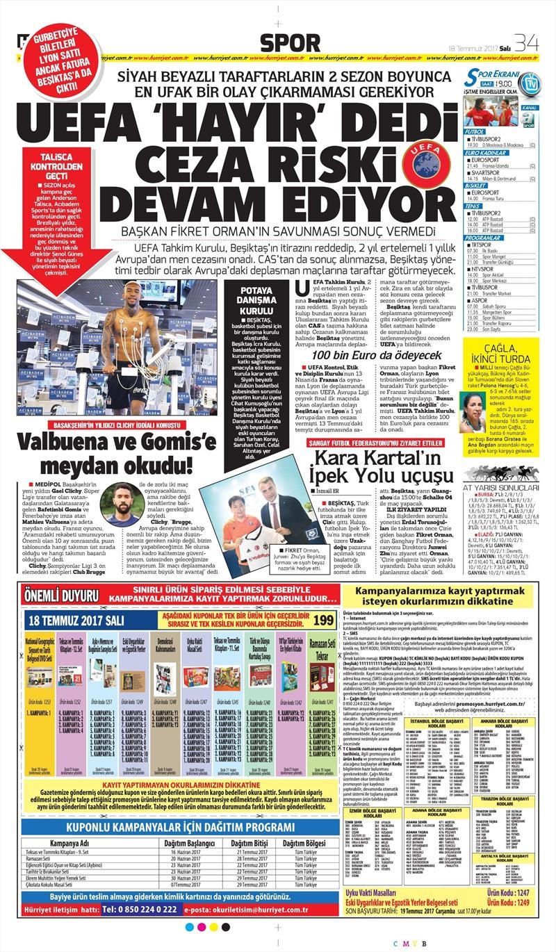 18 Temmuz 2017 | Gazetelerin Beşiktaş Manşetleri - Görsel 5