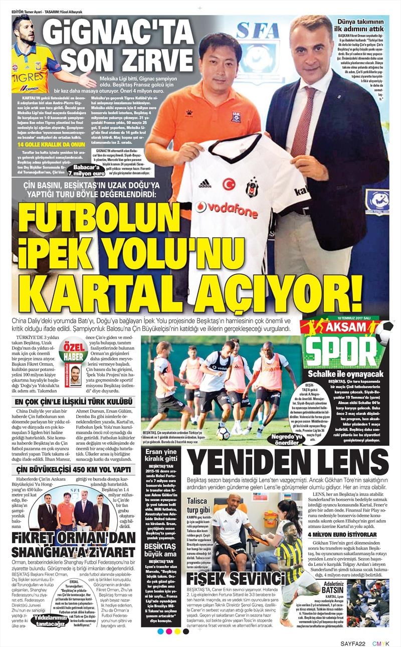18 Temmuz 2017 | Gazetelerin Beşiktaş Manşetleri - Görsel 6
