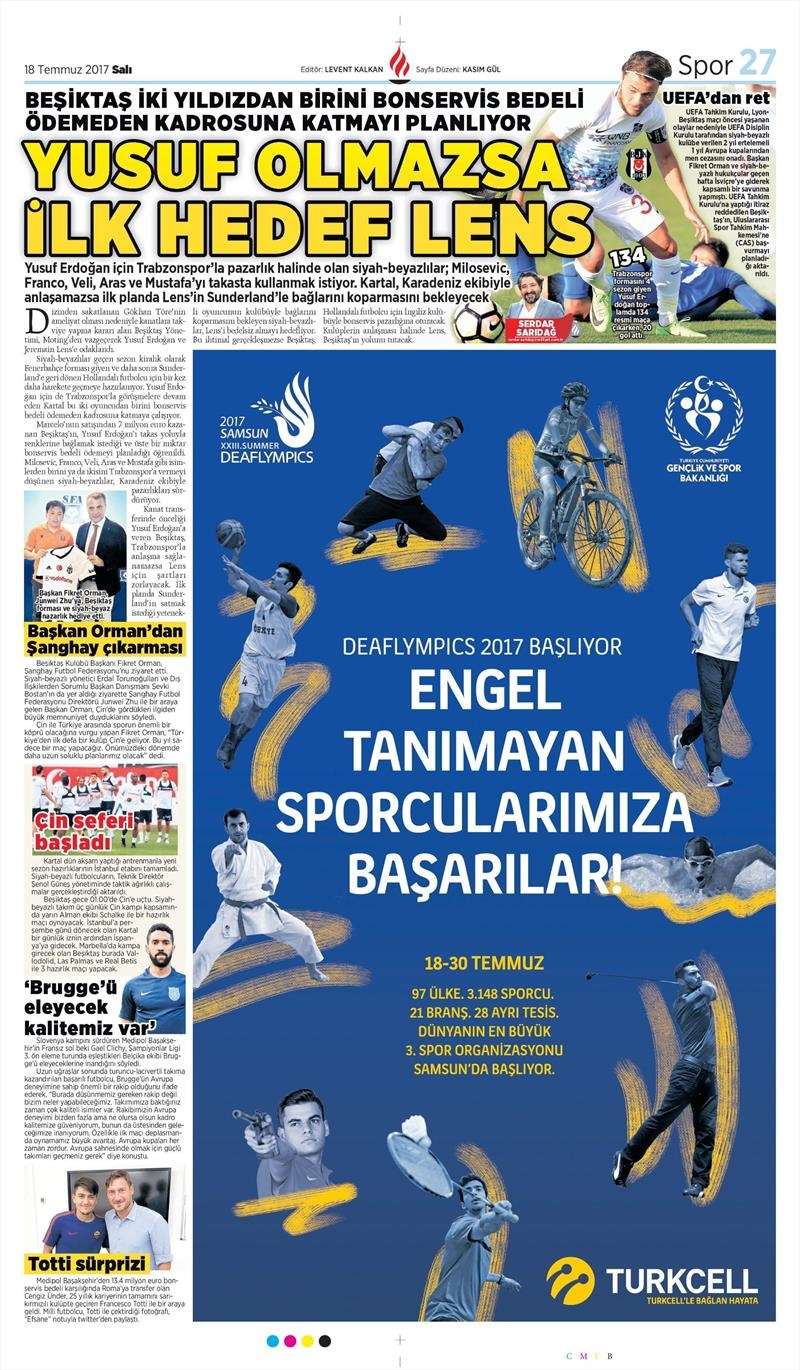 18 Temmuz 2017 | Gazetelerin Beşiktaş Manşetleri - Görsel 7