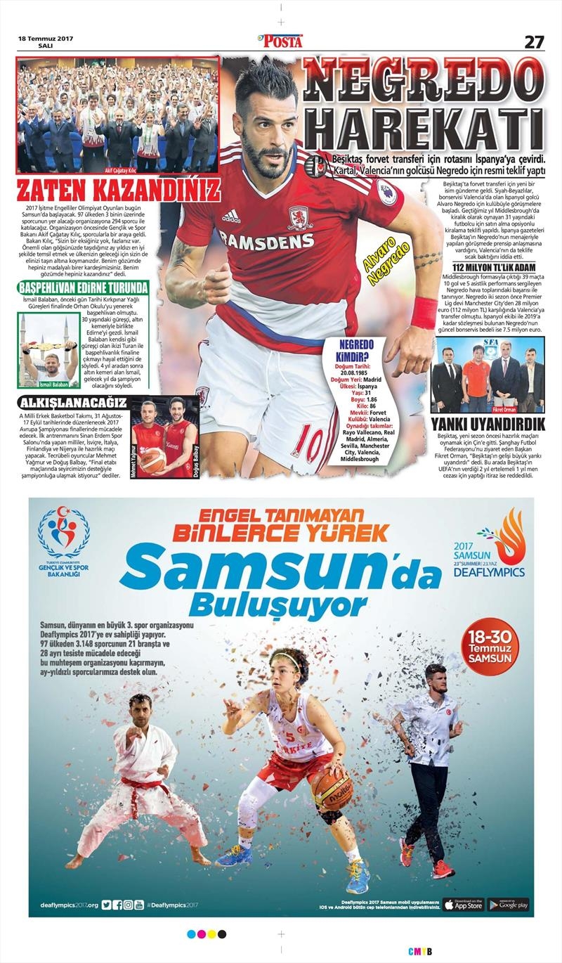 18 Temmuz 2017 | Gazetelerin Beşiktaş Manşetleri - Görsel 8