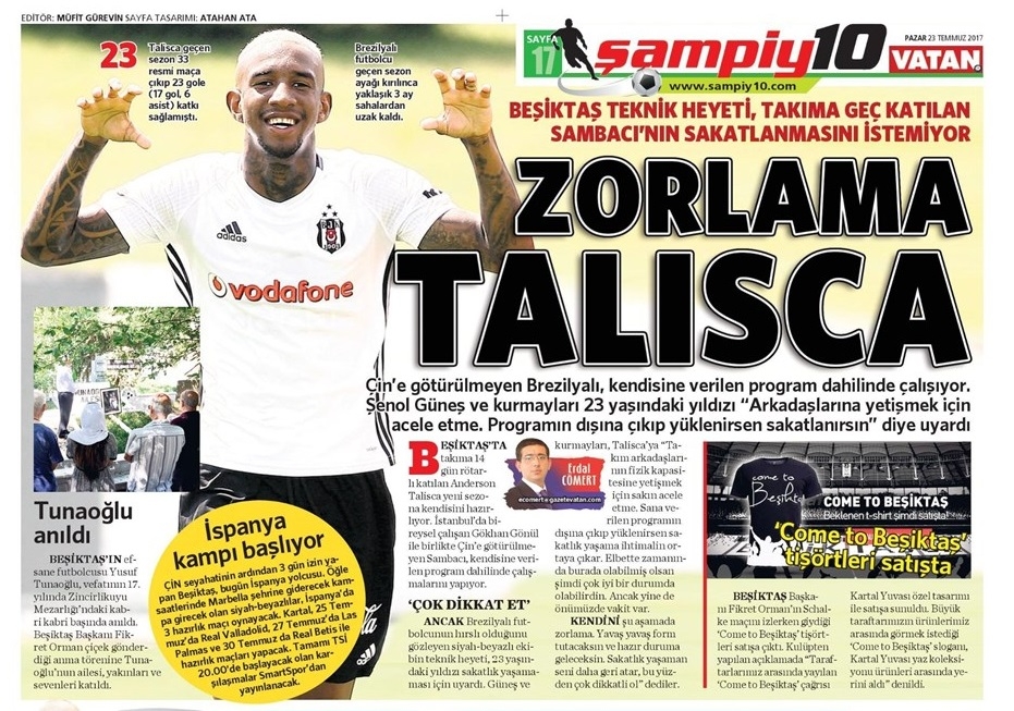 23 Temmuz 2017 | İşte gazetelerin Beşiktaş Manşetleri - Görsel 4