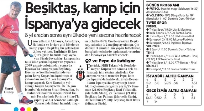23 Temmuz 2017 | İşte gazetelerin Beşiktaş Manşetleri - Görsel 6