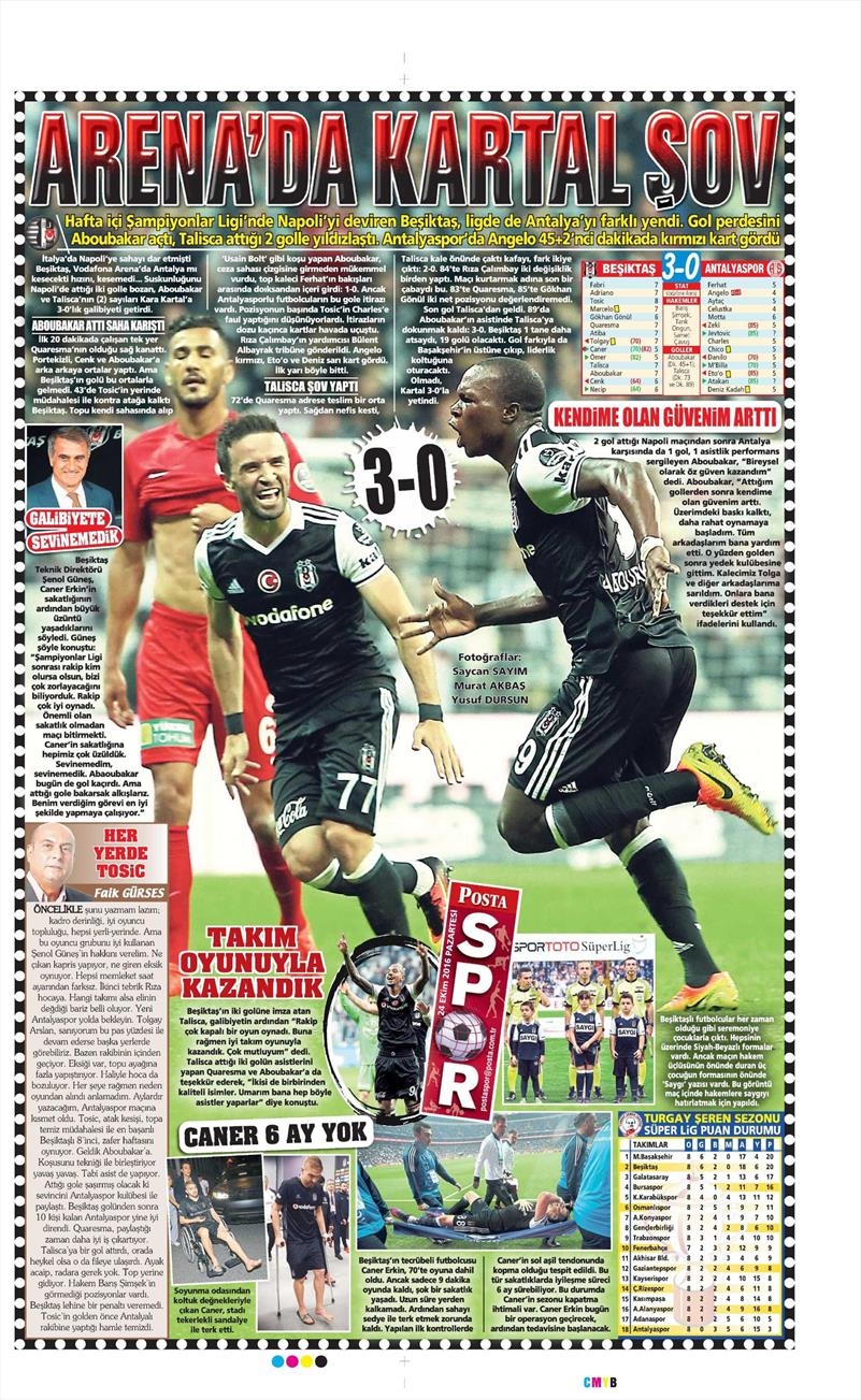 24 Ekim 2016 | Gazetelerin Beşiktaş sayfaları - Görsel 19