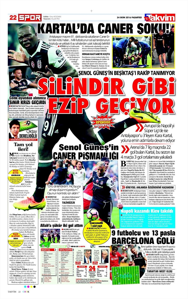 24 Ekim 2016 | Gazetelerin Beşiktaş sayfaları - Görsel 24