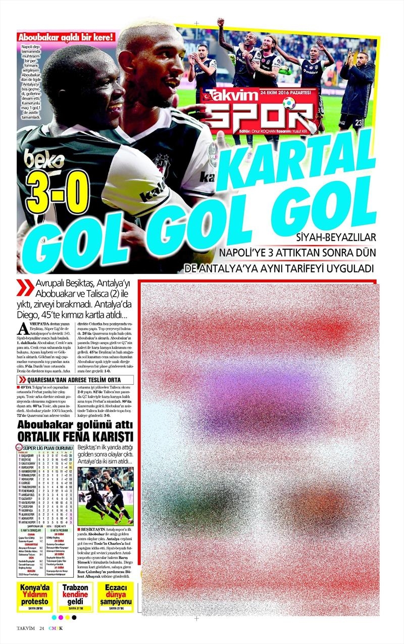 24 Ekim 2016 | Gazetelerin Beşiktaş sayfaları - Görsel 25