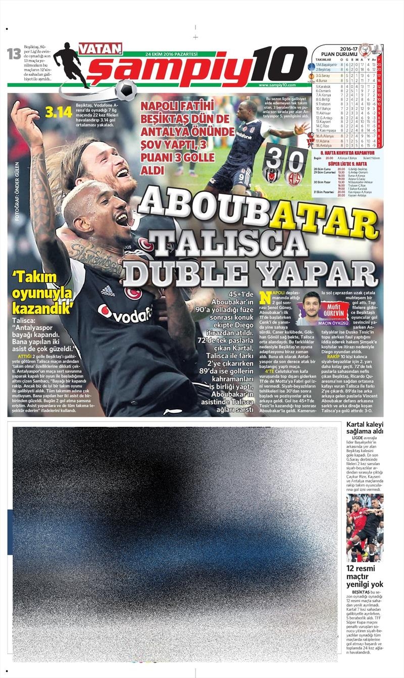 24 Ekim 2016 | Gazetelerin Beşiktaş sayfaları - Görsel 29