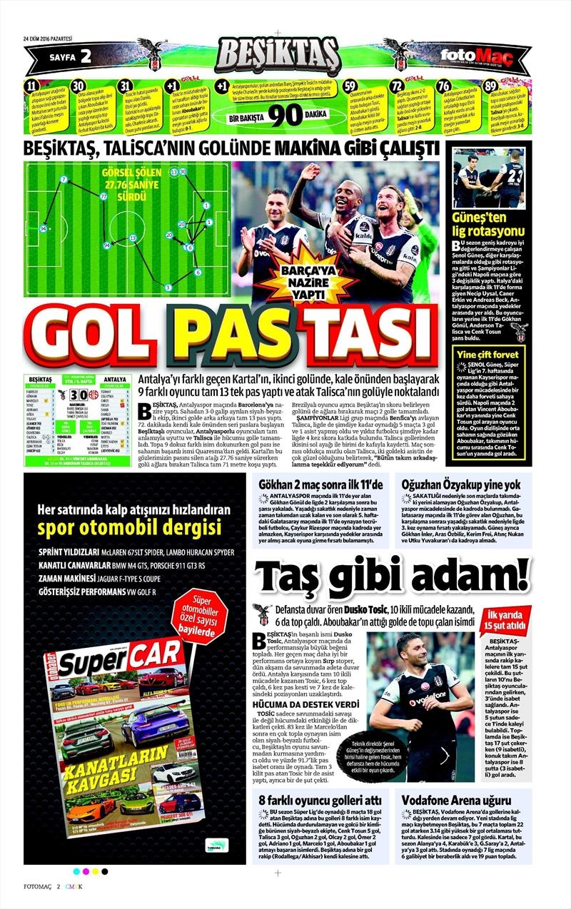 24 Ekim 2016 | Gazetelerin Beşiktaş sayfaları - Görsel 8