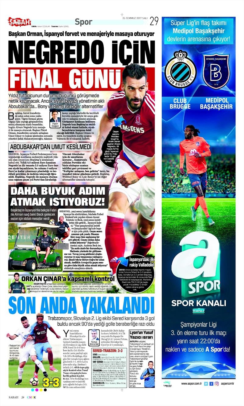 25 Temmuz 2017 | İşte gazetelerin Beşiktaş manşetleri - Görsel 11