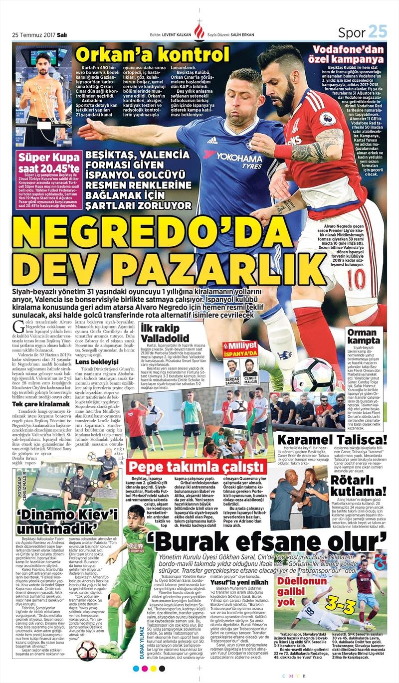 25 Temmuz 2017 | İşte gazetelerin Beşiktaş manşetleri - Görsel 5