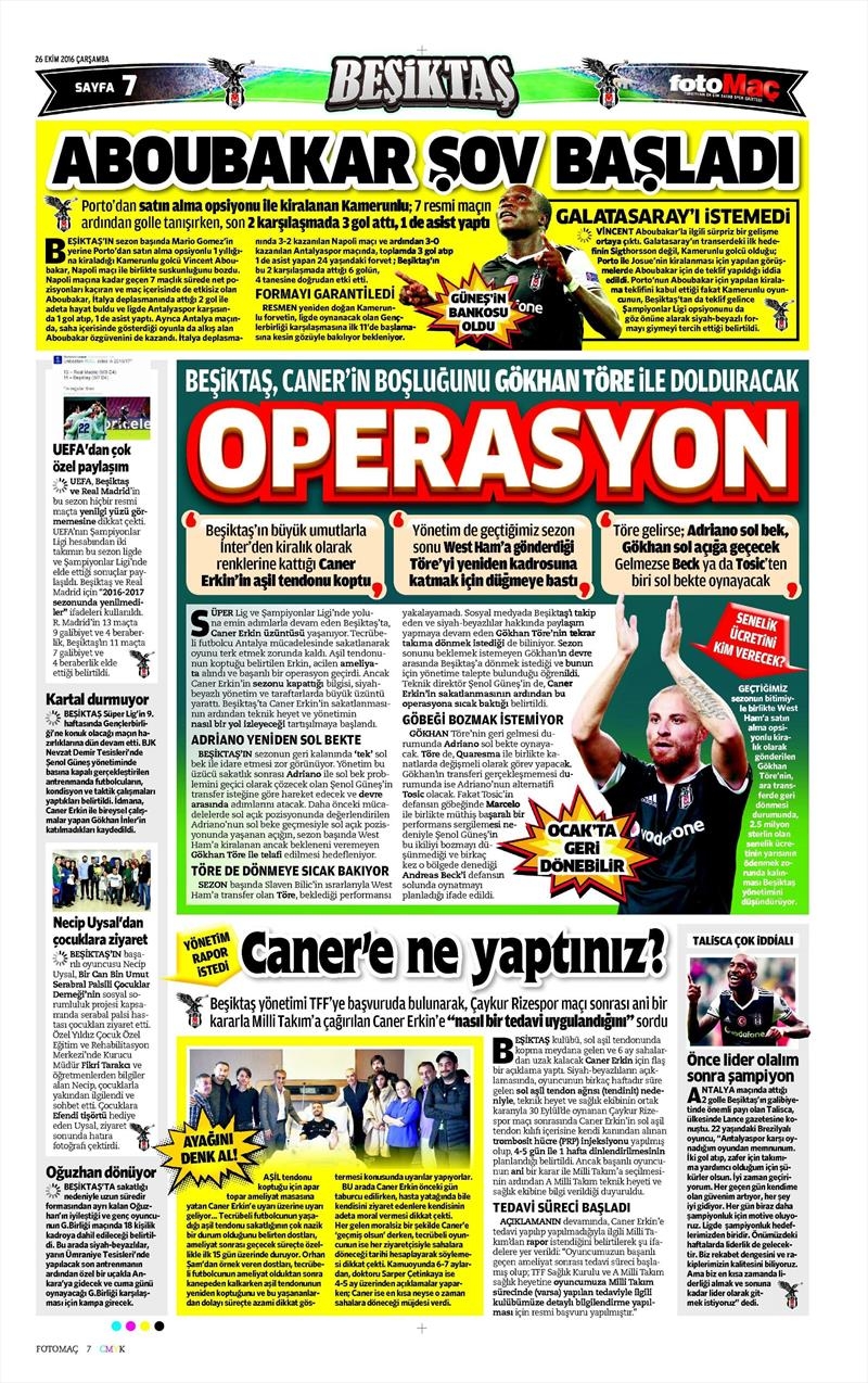 26 Ekim 2016 | Gazetelerin Beşiktaş manşetleri - Görsel 11