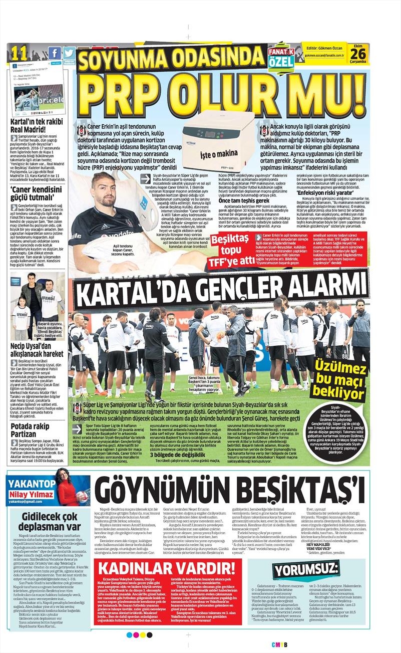 26 Ekim 2016 | Gazetelerin Beşiktaş manşetleri - Görsel 13