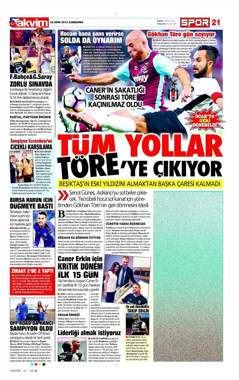 26 Ekim 2016 | Gazetelerin Beşiktaş manşetleri - Görsel 3