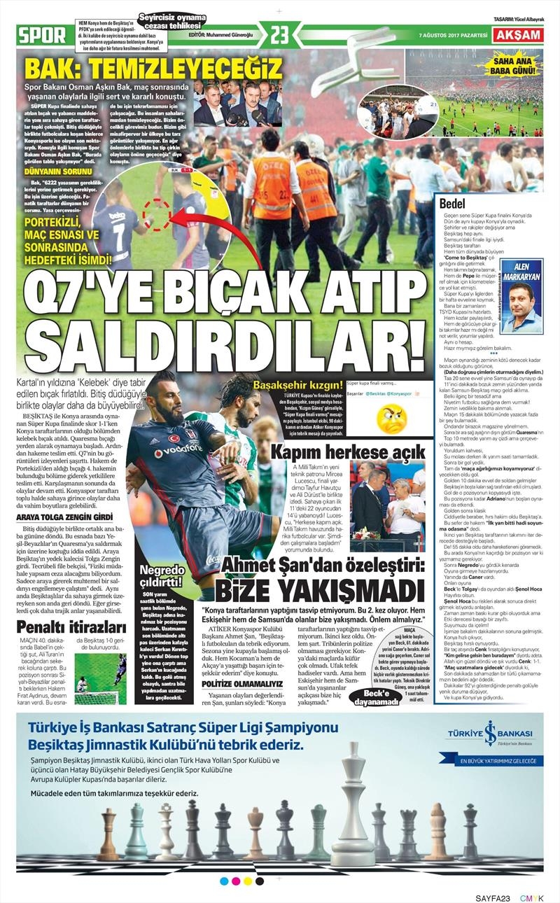 7 Ağustos 2017 | İşte Gazetelerin Beşiktaş manşetleri - Görsel 1