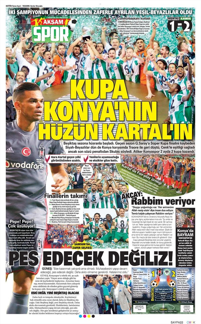 7 Ağustos 2017 | İşte Gazetelerin Beşiktaş manşetleri - Görsel 21