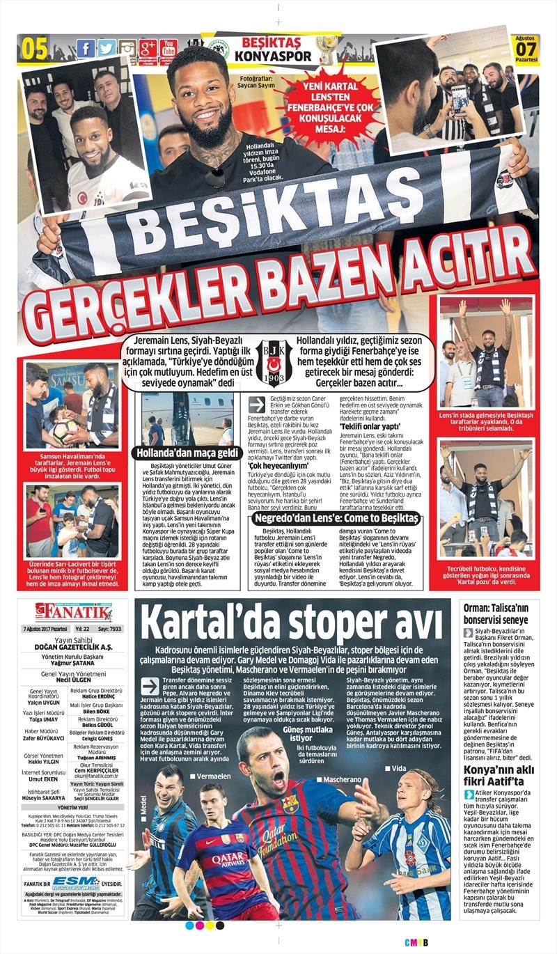 7 Ağustos 2017 | İşte Gazetelerin Beşiktaş manşetleri - Görsel 4