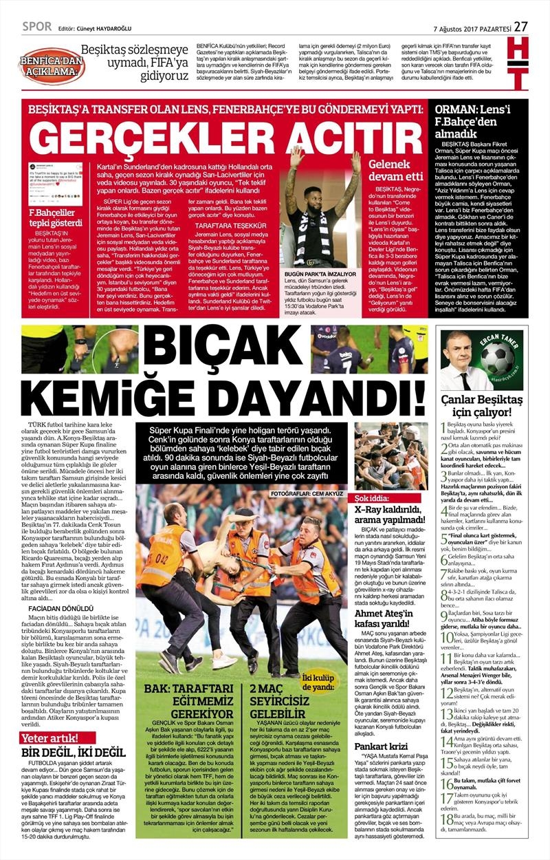 7 Ağustos 2017 | İşte Gazetelerin Beşiktaş manşetleri - Görsel 5