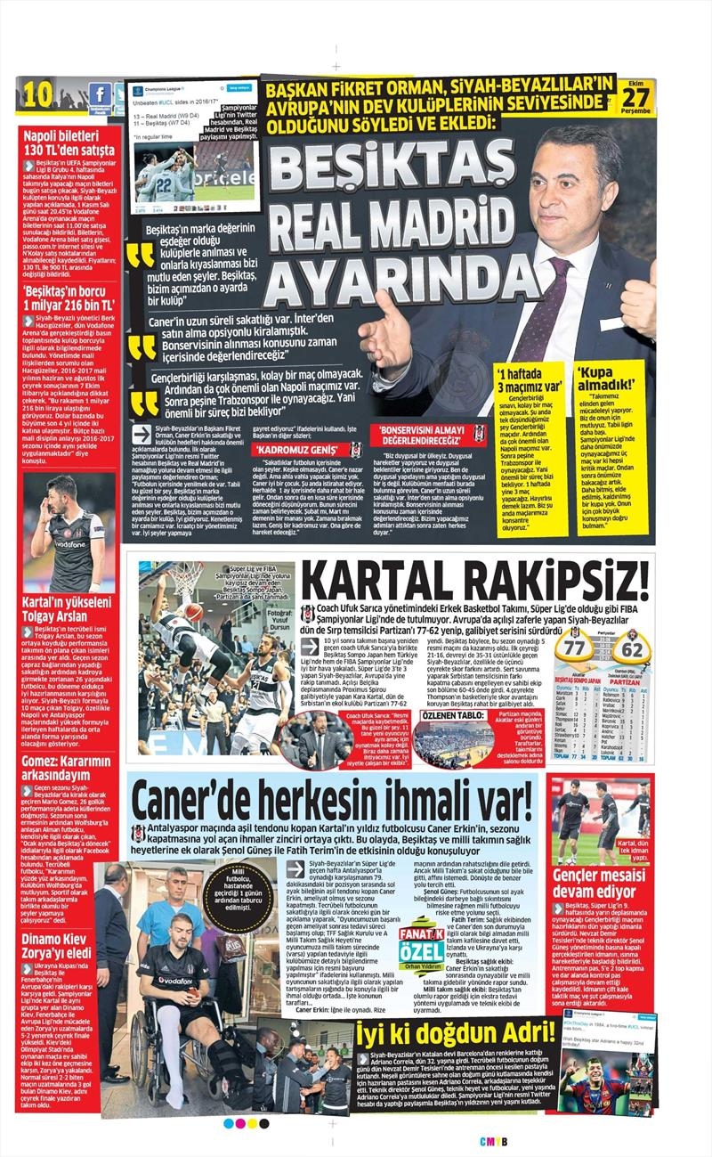 27 Ekim 2016 | Gazetelerin Beşiktaş manşetleri - Görsel 7