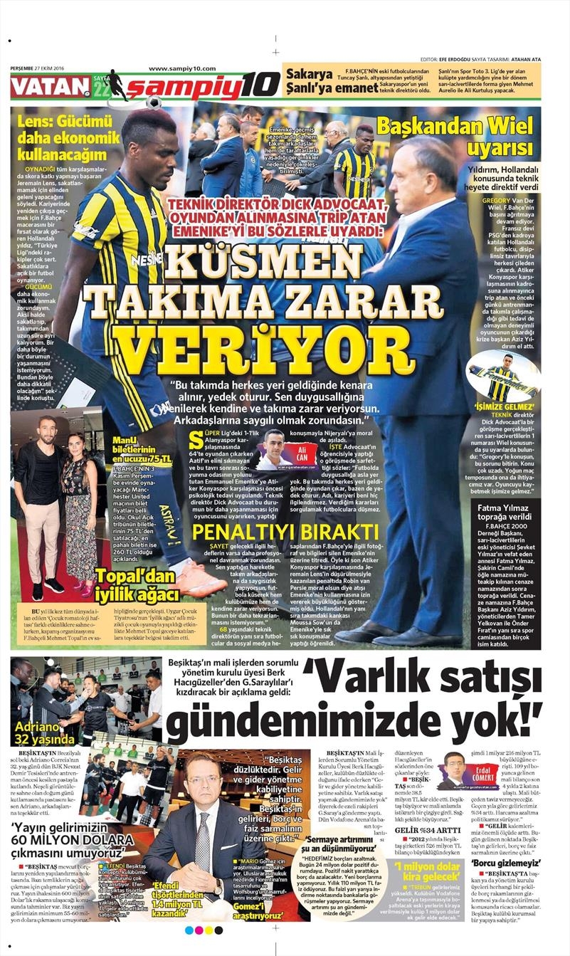 27 Ekim 2016 | Gazetelerin Beşiktaş manşetleri - Görsel 8